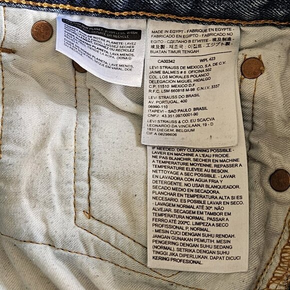 Levi's Jeans Mens 34 x 34 / 32 Blue 501 Straight Leg Cotton Denim Western Cowboy - Picture 12 of 16